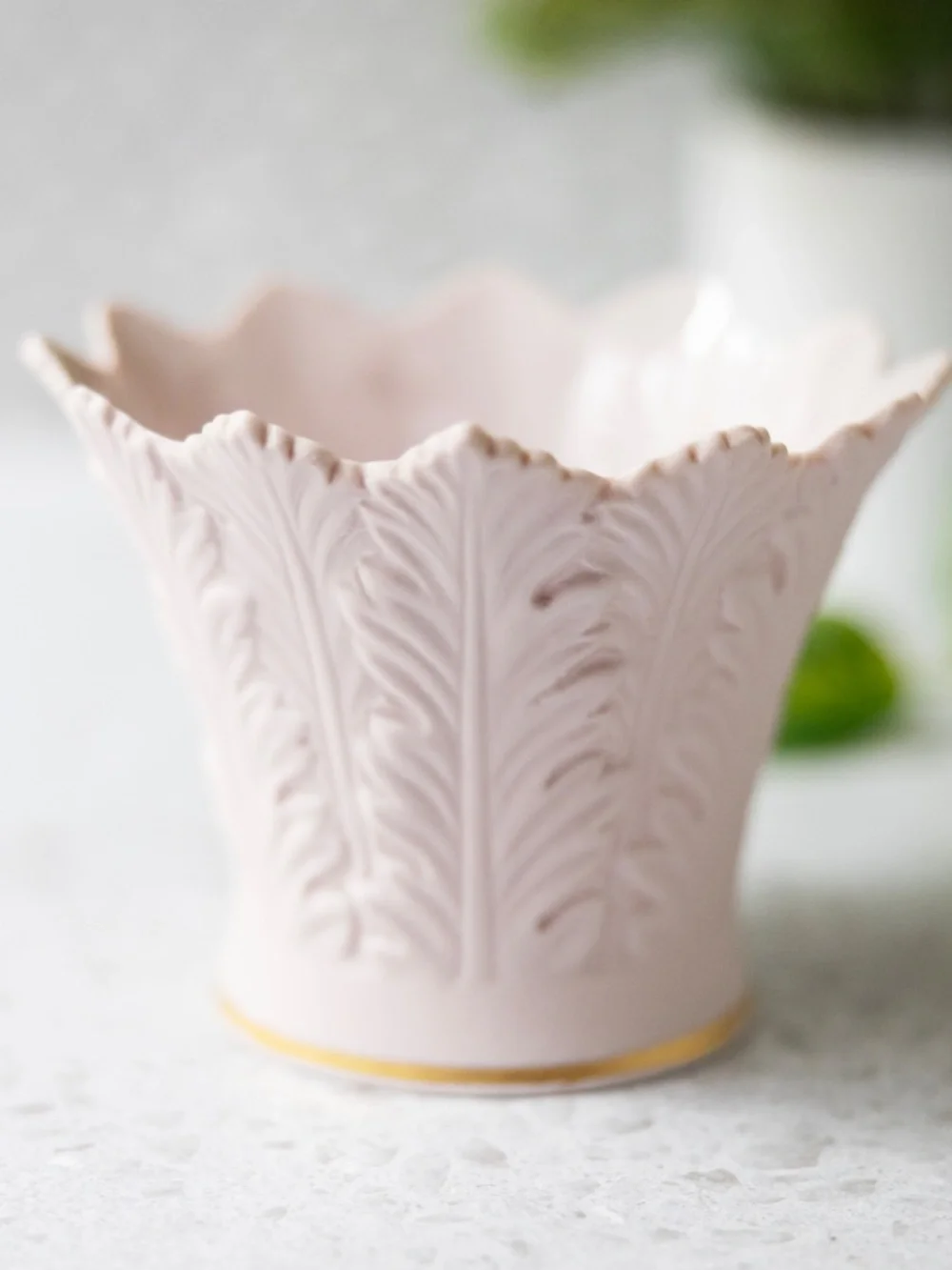 Vintage Lefton Japan 1183 pink roses planter flower pot ceramic 3.5